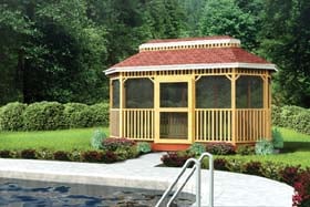 Large Oval Shaped Gazebo - Project Plan 90037