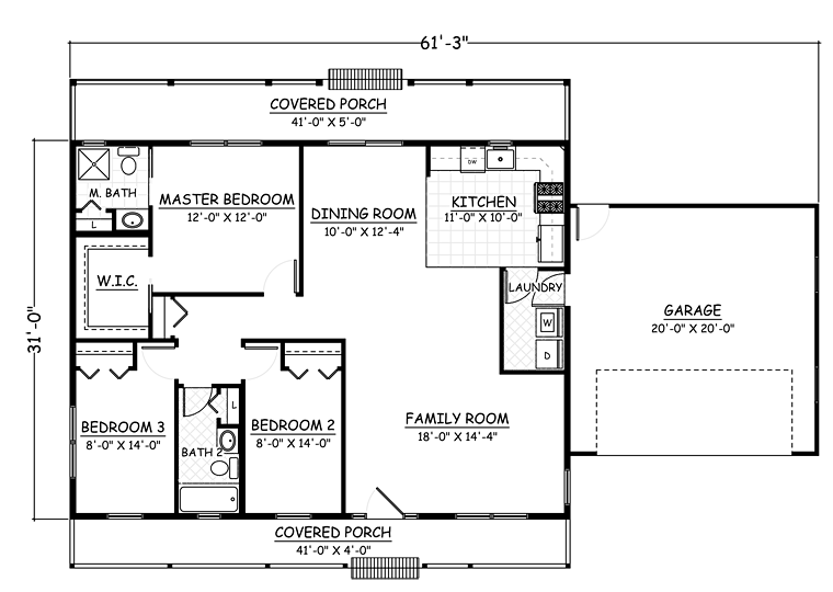 Plan 40670 | Simple Ranch House Plan