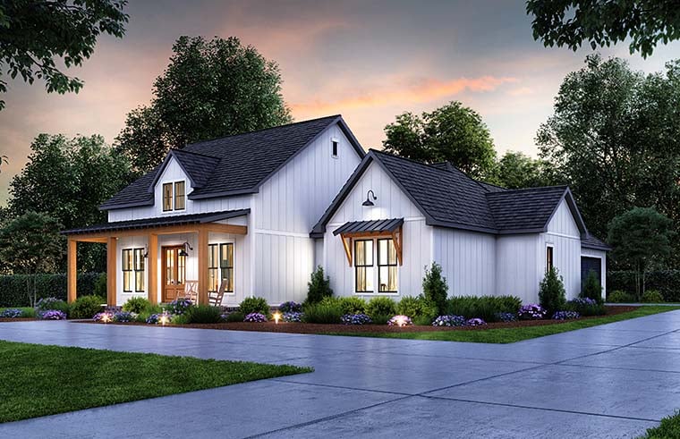 Craftsman, Farmhouse Plan with 2291 Sq. Ft., 4 Bedrooms, 3 Bathrooms, 2 Car Garage Picture 6
