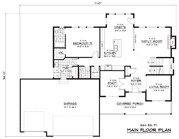 Plan 42038 | Traditional Style with 4 Bed, 4 Bath, 3 Car Garage