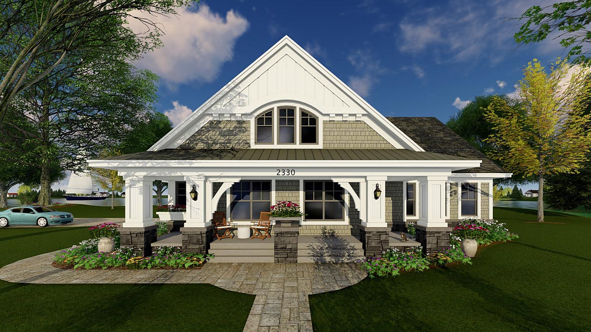 Plan 42618 | Traditional Style with 3 Bed, 2 Bath, 2 Car Garage