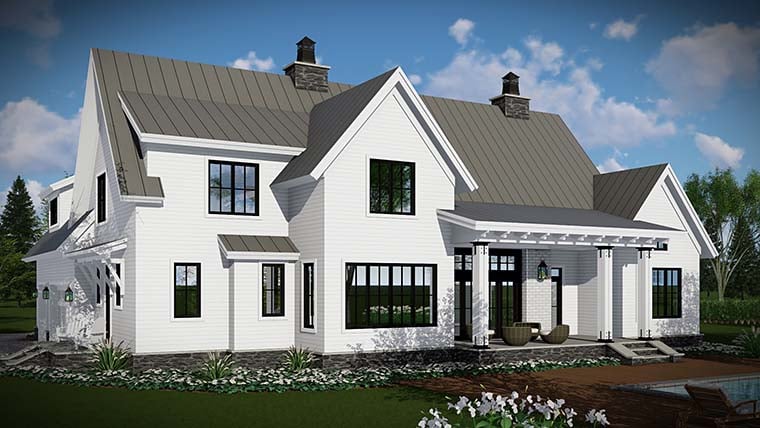 Country, Farmhouse, Traditional Plan with 2528 Sq. Ft., 4 Bedrooms, 3 Bathrooms, 3 Car Garage Picture 5