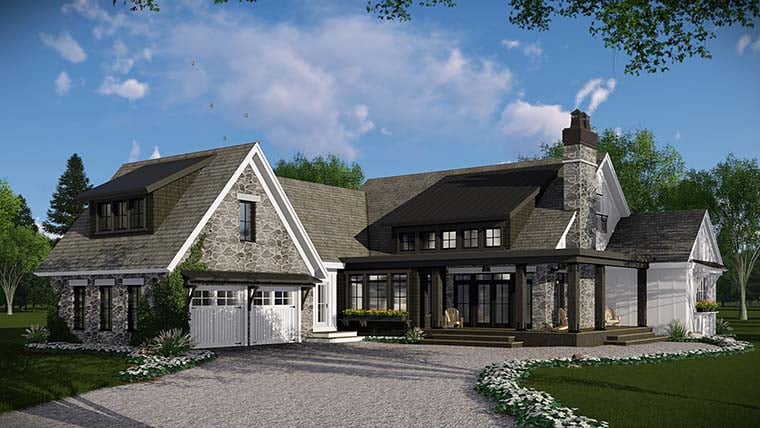 Bungalow, Cottage, Country, Craftsman, Farmhouse, Traditional Plan with 2483 Sq. Ft., 3 Bedrooms, 3 Bathrooms, 2 Car Garage Picture 3
