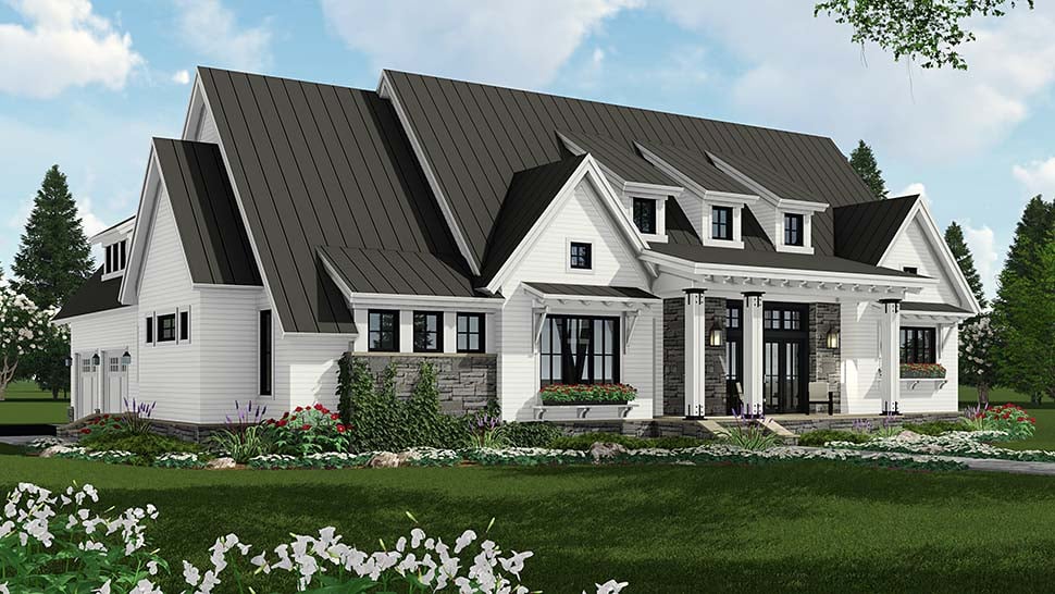 Country, Farmhouse, Traditional Plan with 2287 Sq. Ft., 3 Bedrooms, 3 Bathrooms, 2 Car Garage Picture 3