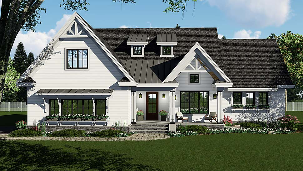 Country, Craftsman, Farmhouse, Southern Plan with 2148 Sq. Ft., 3 Bedrooms, 3 Bathrooms, 2 Car Garage Elevation