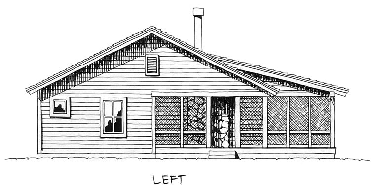 Cabin, Cottage Plan with 1031 Sq. Ft., 2 Bedrooms, 2 Bathrooms Picture 4