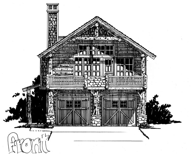 Cabin, Log Plan with 1160 Sq. Ft., 1 Bedrooms, 1 Bathrooms, 2 Car Garage Picture 4