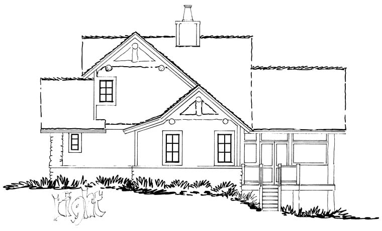 Bungalow, Cottage, Country, Craftsman Plan with 1689 Sq. Ft., 3 Bedrooms, 3 Bathrooms Picture 4