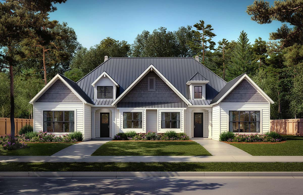 Plan 43264 | Traditional Duplex House Plan for Multi-Family Livin