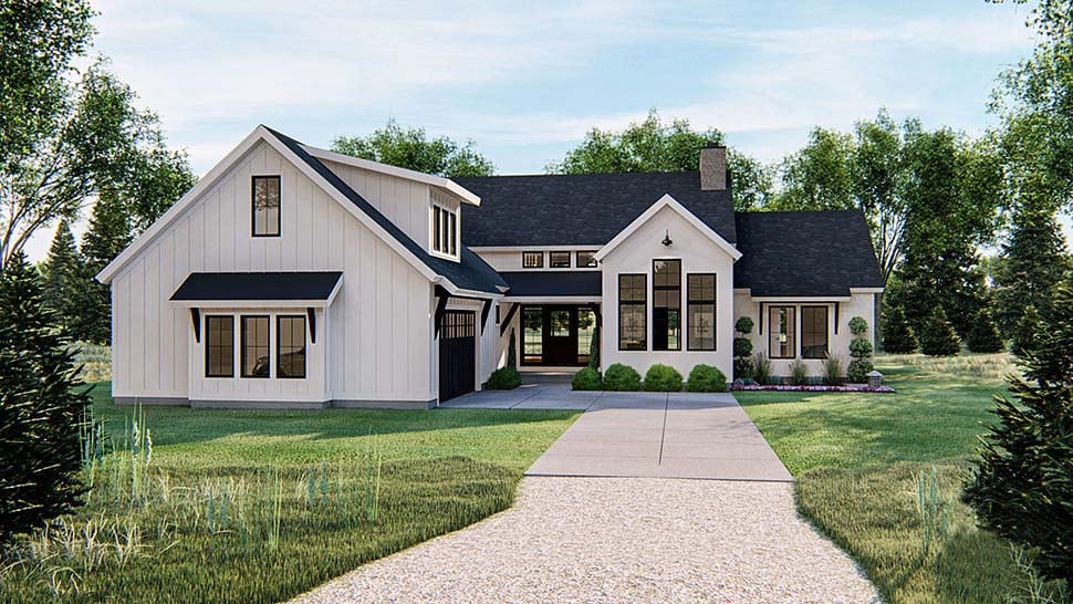 Farmhouse Plan with 2278 Sq. Ft., 3 Bedrooms, 3 Bathrooms, 2 Car Garage Picture 4