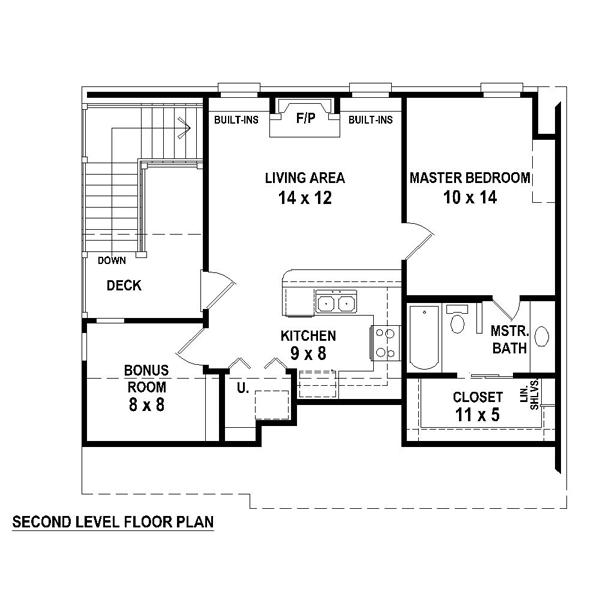 Plan 44903 | 2 Car Garage Apartment with 1 Bed, 2 Bath