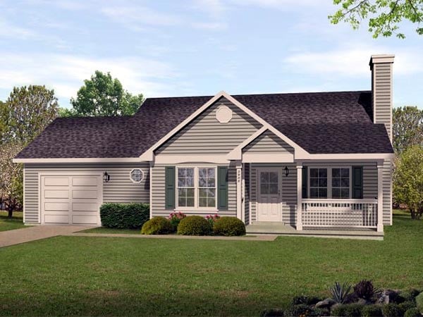 Plan 45105 | Traditional Style with 2 Bed, 2 Bath, 1 Car Garage