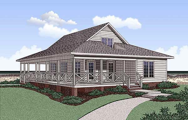 Plan 45392 | Southern Style with 5 Bed, 3 Bath