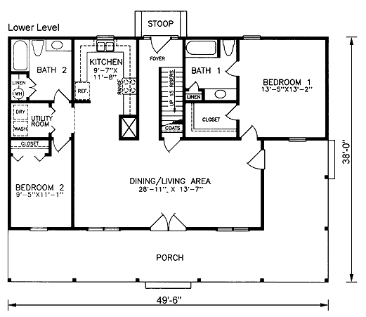 Plan 45403 | Country Style with 4 Bed, 3 Bath