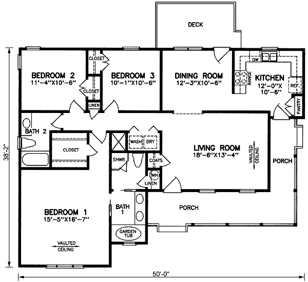 Plan 45404 | Ranch Style with 3 Bed, 2 Bath