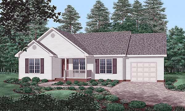 Plan 45457 | Traditional Style with 3 Bed, 2 Bath, 1 Car Garage