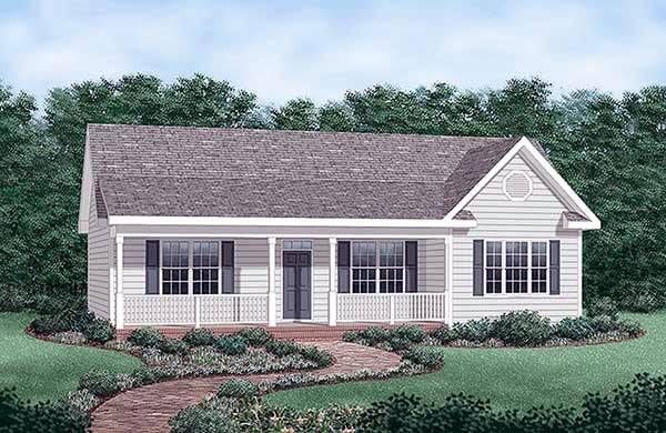 Plan 45476 | Small 3 Bedroom Home Plan Under 1300 sq. ft. - Affor