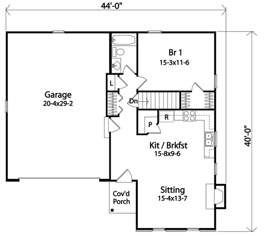 Plan 49199 | Ranch Style with 2 Bed, 2 Bath, 2 Car Garage