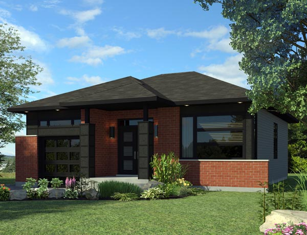 Plan 50357 | Contemporary Style with 2 Bed, 1 Bath, 1 Car Garage