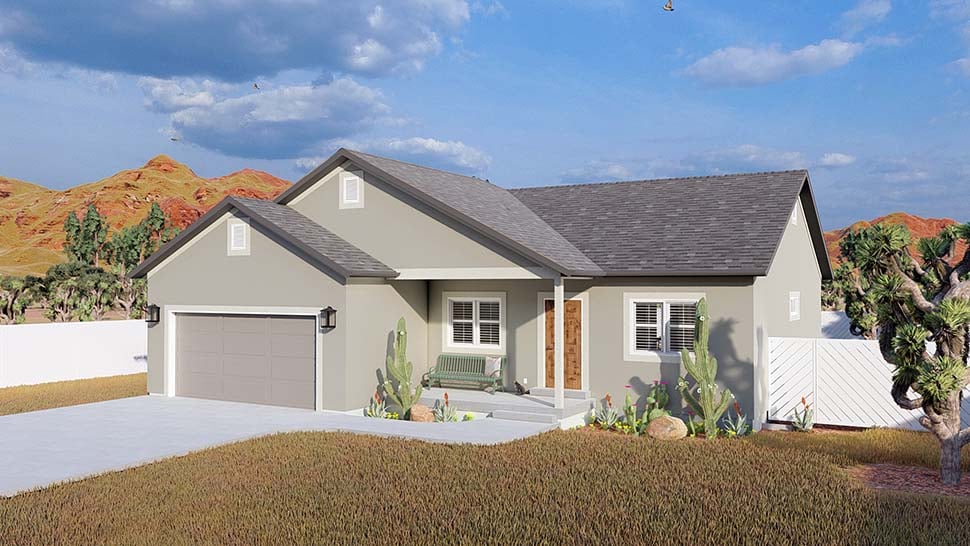 Ranch, Traditional Plan with 2560 Sq. Ft., 5 Bedrooms, 3 Bathrooms, 2 Car Garage Picture 4