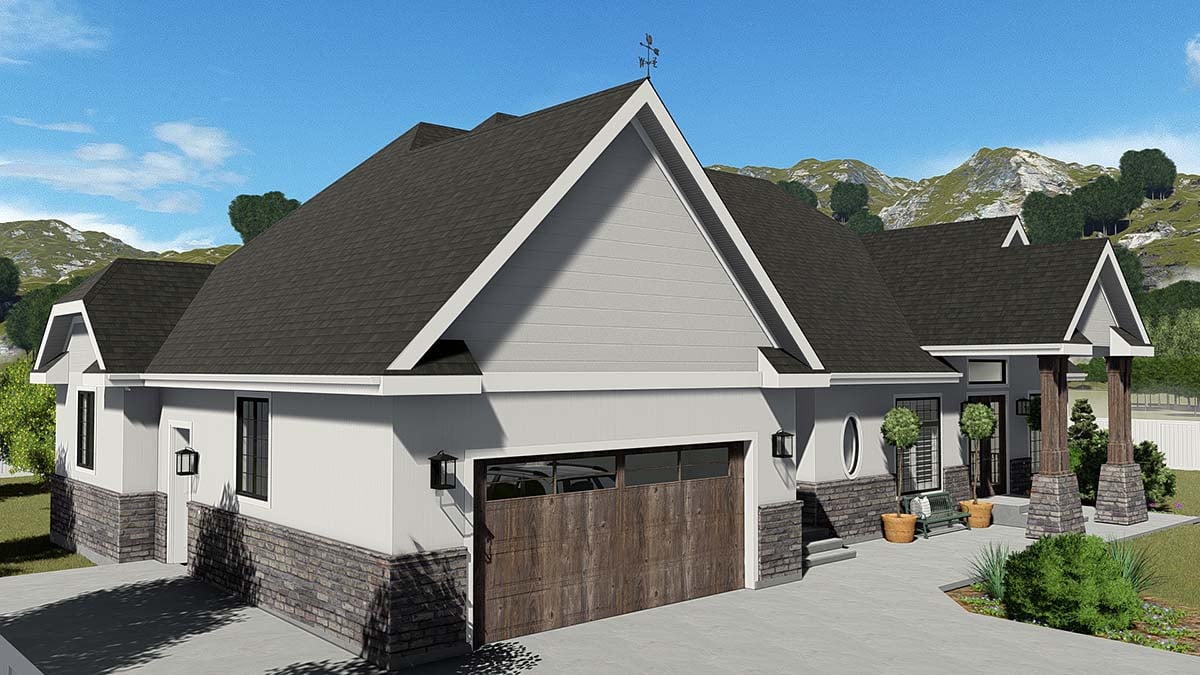 Craftsman, Traditional Plan with 5585 Sq. Ft., 3 Bedrooms, 5 Bathrooms, 2 Car Garage Picture 3