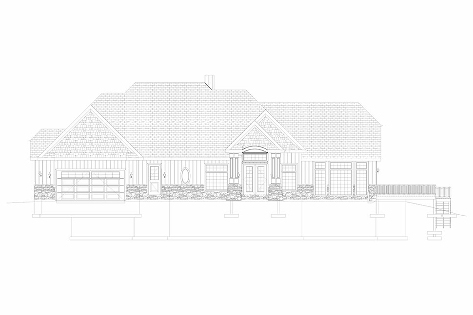Craftsman, Traditional Plan with 5585 Sq. Ft., 3 Bedrooms, 5 Bathrooms, 2 Car Garage Picture 29