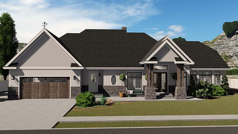 Craftsman, Traditional Plan with 5585 Sq. Ft., 3 Bedrooms, 5 Bathrooms, 2 Car Garage Picture 6