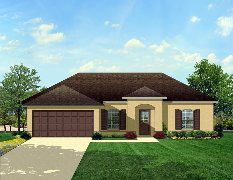 Plan 50824 | Colonial Style with 3 Bed, 2 Bath, 2 Car Garage