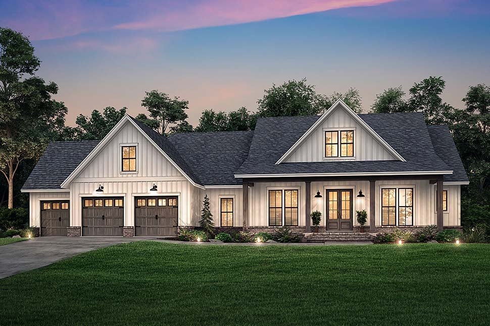 Country, Farmhouse, Southern Plan with 2763 Sq. Ft., 4 Bedrooms, 4 Bathrooms, 3 Car Garage Picture 5