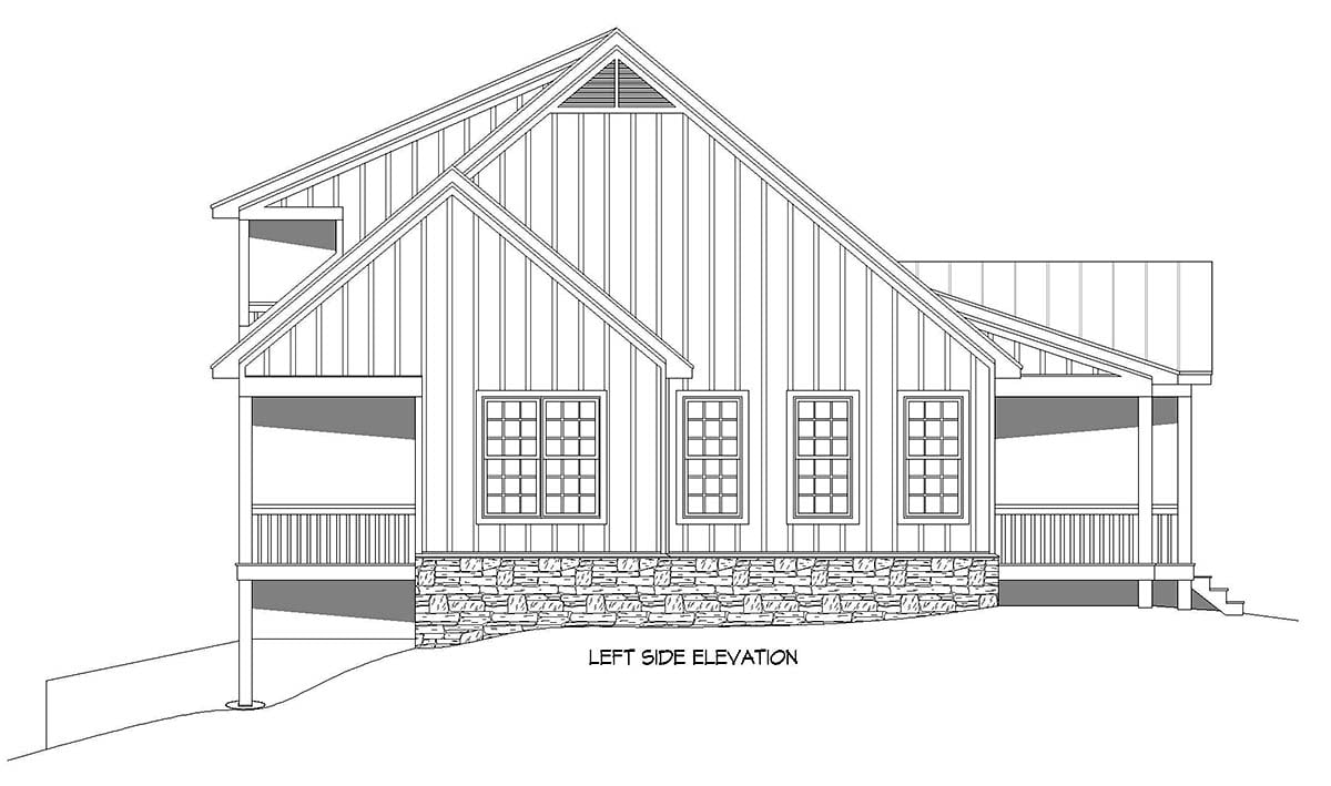 Country, Traditional Plan with 2015 Sq. Ft., 3 Bedrooms, 4 Bathrooms Picture 3