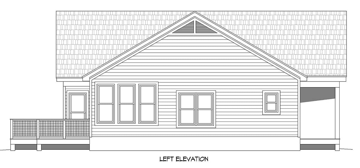 Bungalow, Country, Craftsman, Prairie Style, Ranch, Traditional Plan with 1541 Sq. Ft., 2 Bedrooms, 2 Bathrooms Picture 3