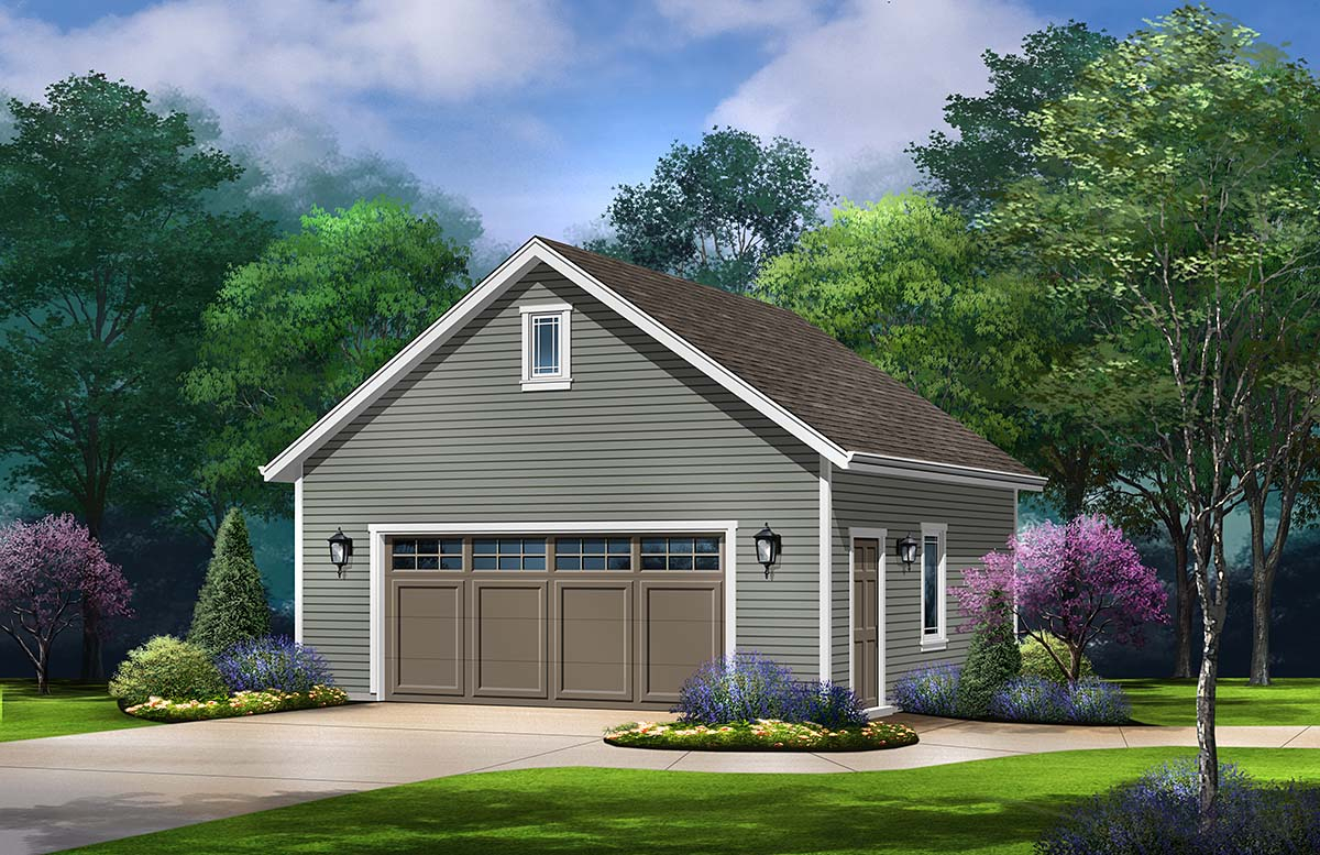 Plan 52223 | Traditional Style 2 Car Garage