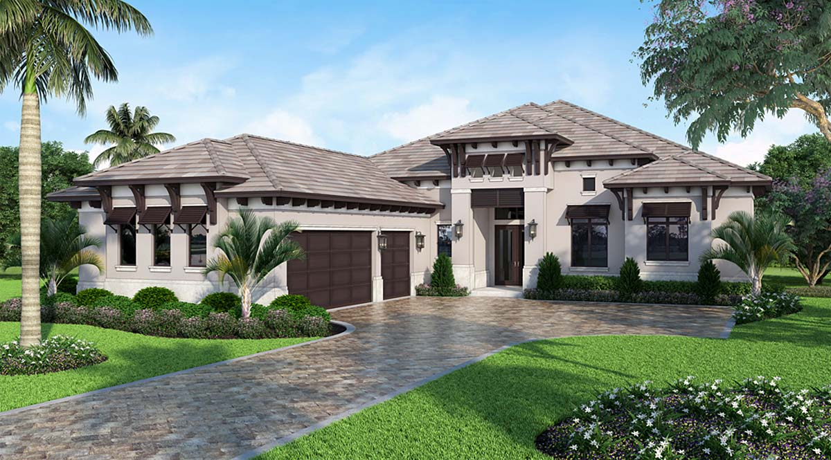 Plan 52930 Mediterranean Style With 4 Bed 6 Bath 3 Car Garage