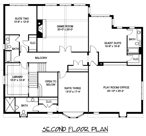 Plan 53857 | with 4 Bed, 5 Bath, 2 Car Garage