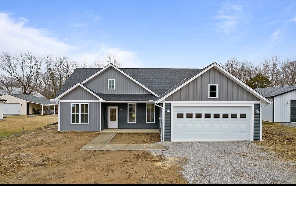 Country, Farmhouse, Traditional Plan with 1416 Sq. Ft., 3 Bedrooms, 2 Bathrooms, 2 Car Garage Picture 5