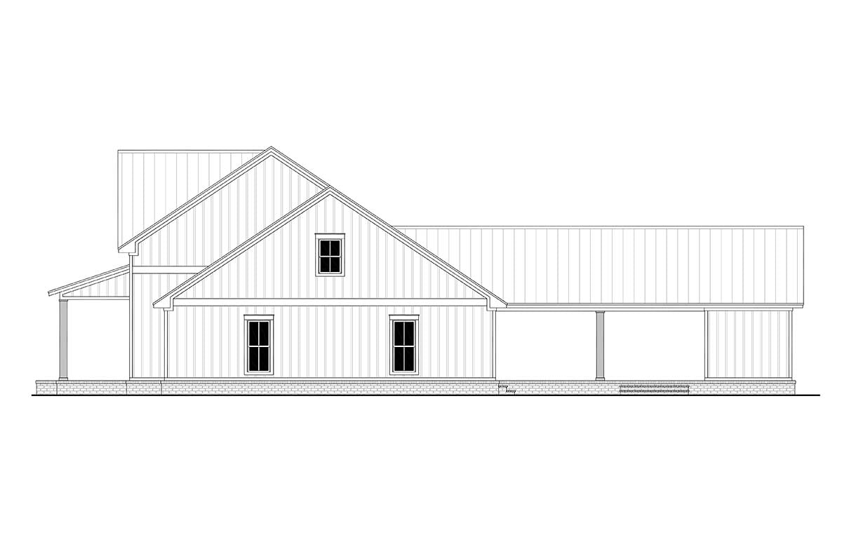 Country, Farmhouse, One-Story, Traditional Plan with 2390 Sq. Ft., 4 Bedrooms, 3 Bathrooms, 2 Car Garage Picture 2