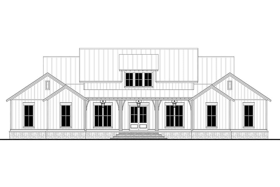 Country, Farmhouse, Southern, Traditional Plan with 2589 Sq. Ft., 3 Bedrooms, 3 Bathrooms, 2 Car Garage Picture 4