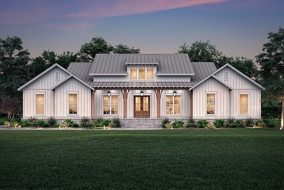 Country, Farmhouse, Southern, Traditional Plan with 2589 Sq. Ft., 3 Bedrooms, 3 Bathrooms, 2 Car Garage Picture 6