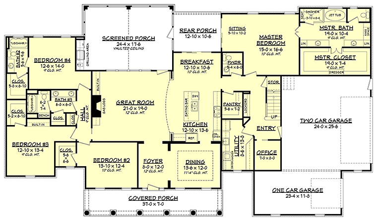 Southern Colonial House Plan With 3194, 30 Ft Deep House Plans