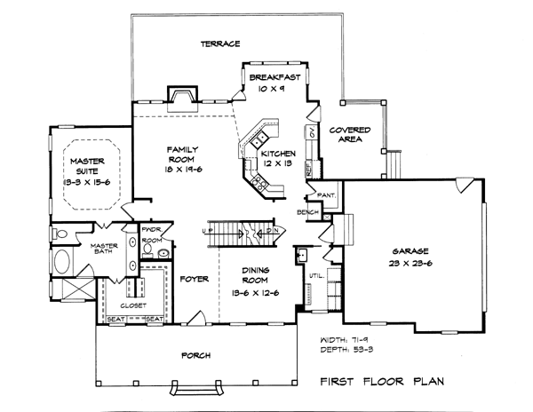 Plan 58177 | Traditional Style with 4 Bed, 4 Bath, 2 Car Garage