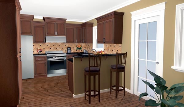 Country, Traditional Plan with 1500 Sq. Ft., 3 Bedrooms, 2 Bathrooms, 2 Car Garage Picture 5