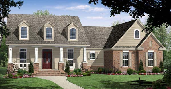 Bungalow, Craftsman, Traditional Plan with 2500 Sq. Ft., 4 Bedrooms, 3 Bathrooms, 2 Car Garage Elevation