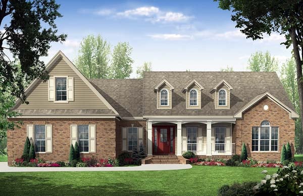 Country, Traditional Plan with 2000 Sq. Ft., 3 Bedrooms, 3 Bathrooms, 2 Car Garage Elevation