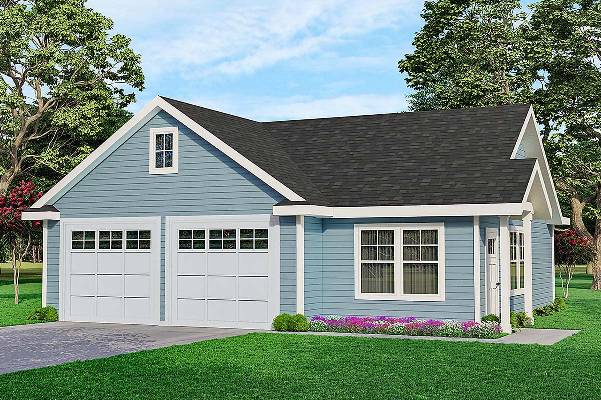 Traditional Style 2 Car Garage Apartment Plan 59458