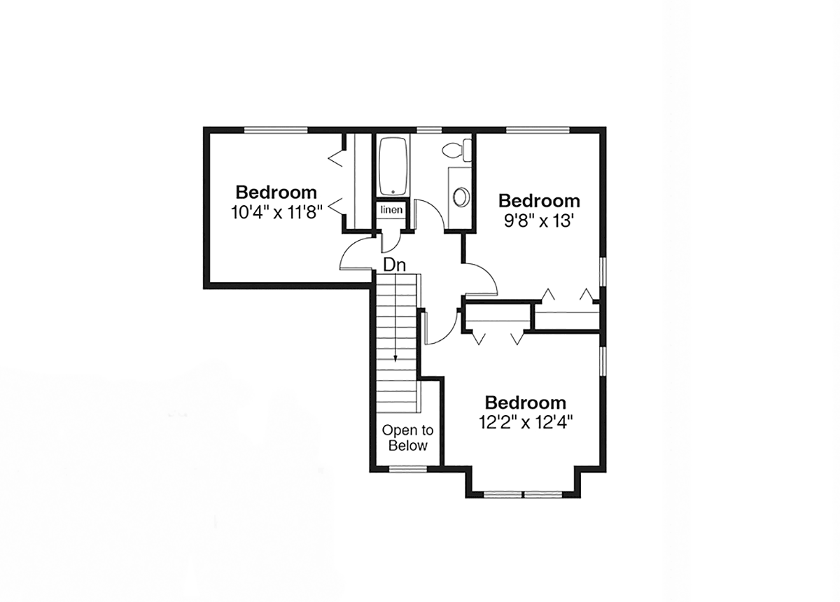 Plan 60921 | Traditional Style with 4 Bed, 3 Bath, 2 Car Garage