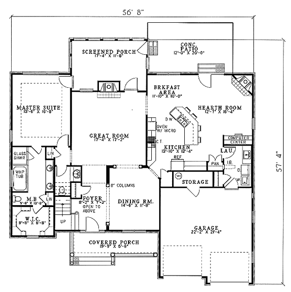 Plan 62318 | with 3 Bed, 3 Bath, 2 Car Garage