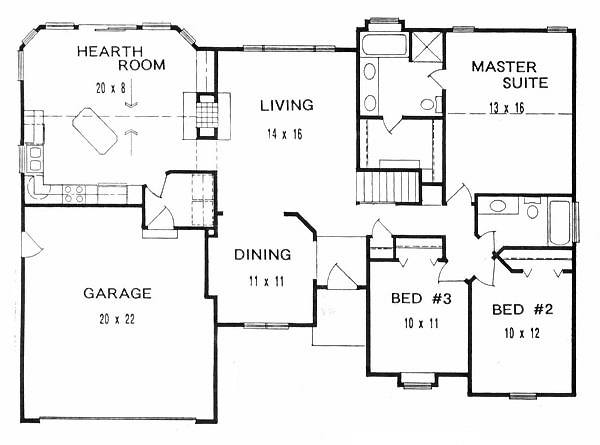 Plan 625 Ranch Style With 3 Bed 2 Bath 2 Car Garage Plan 625 Ranch Style With 3 Bed 2 Bath 2 Car Garage