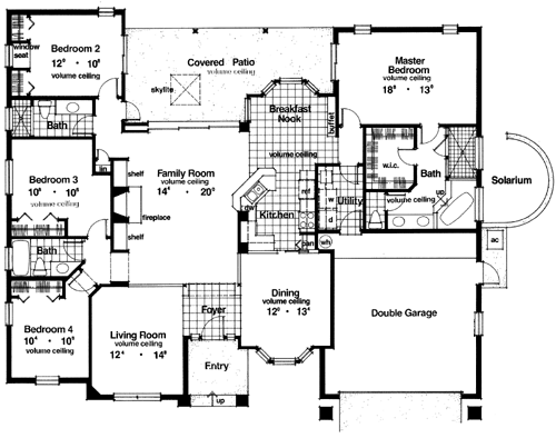 Plan 63256 | One-Story Style with 4 Bed, 3 Bath, 2 Car Garage