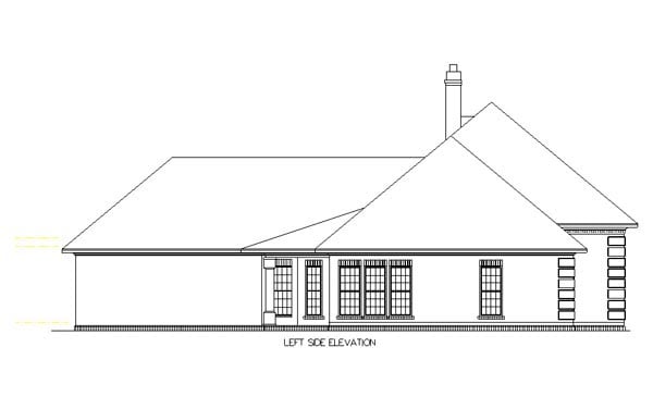 European, One-Story Plan with 2000 Sq. Ft., 3 Bedrooms, 2 Bathrooms, 2 Car Garage Picture 3