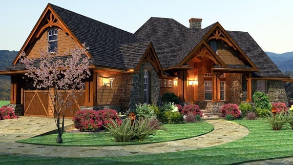 Cottage, Craftsman, Tuscan Plan with 2091 Sq. Ft., 3 Bedrooms, 3 Bathrooms, 2 Car Garage Picture 2